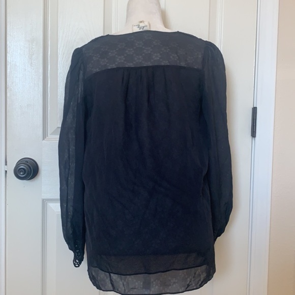 Milly of New York long sleeve silk boho top - Picture 4 of 6